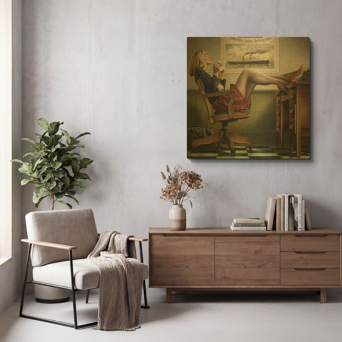 'Coffee Break' By Paul Kelley Gold Metal Wall Art
