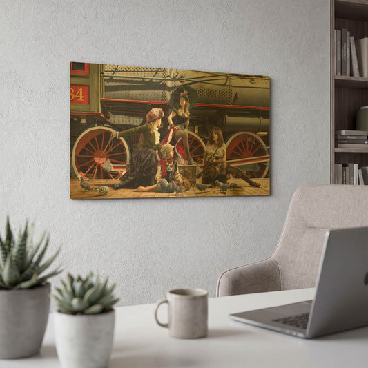 'Last Train for the Coast' By Paul Kelley Gold Metal Wall Art