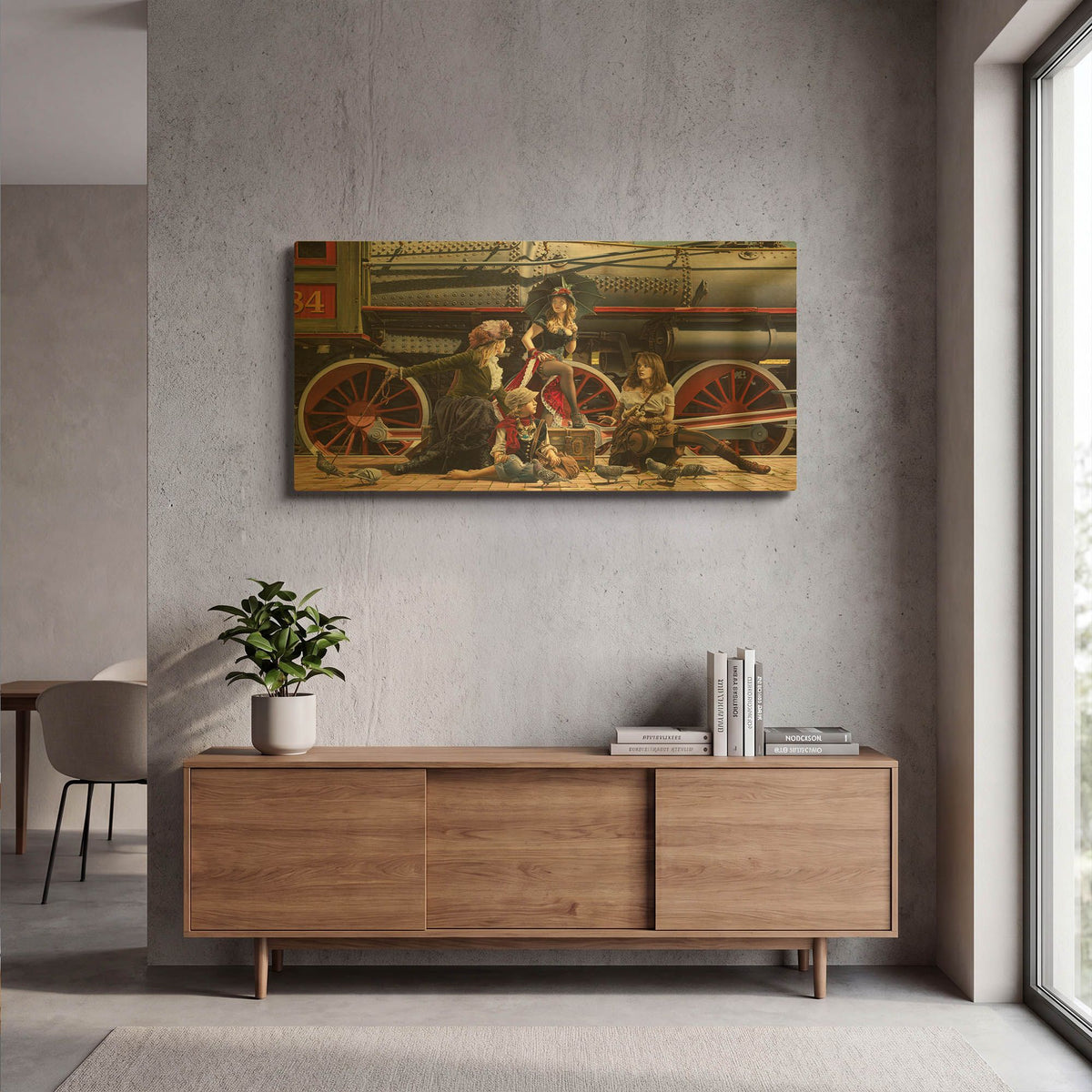 'Last Train for the Coast' By Paul Kelley Gold Metal Wall Art
