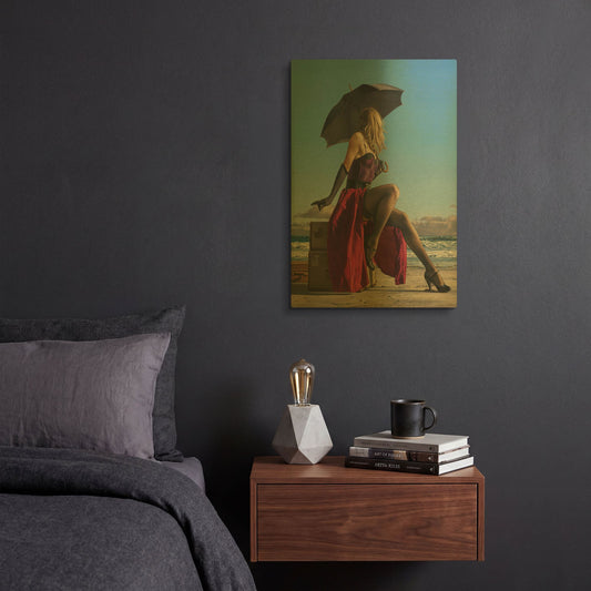 'On Crescent Beach' By Paul Kelley Gold Metal Wall Art