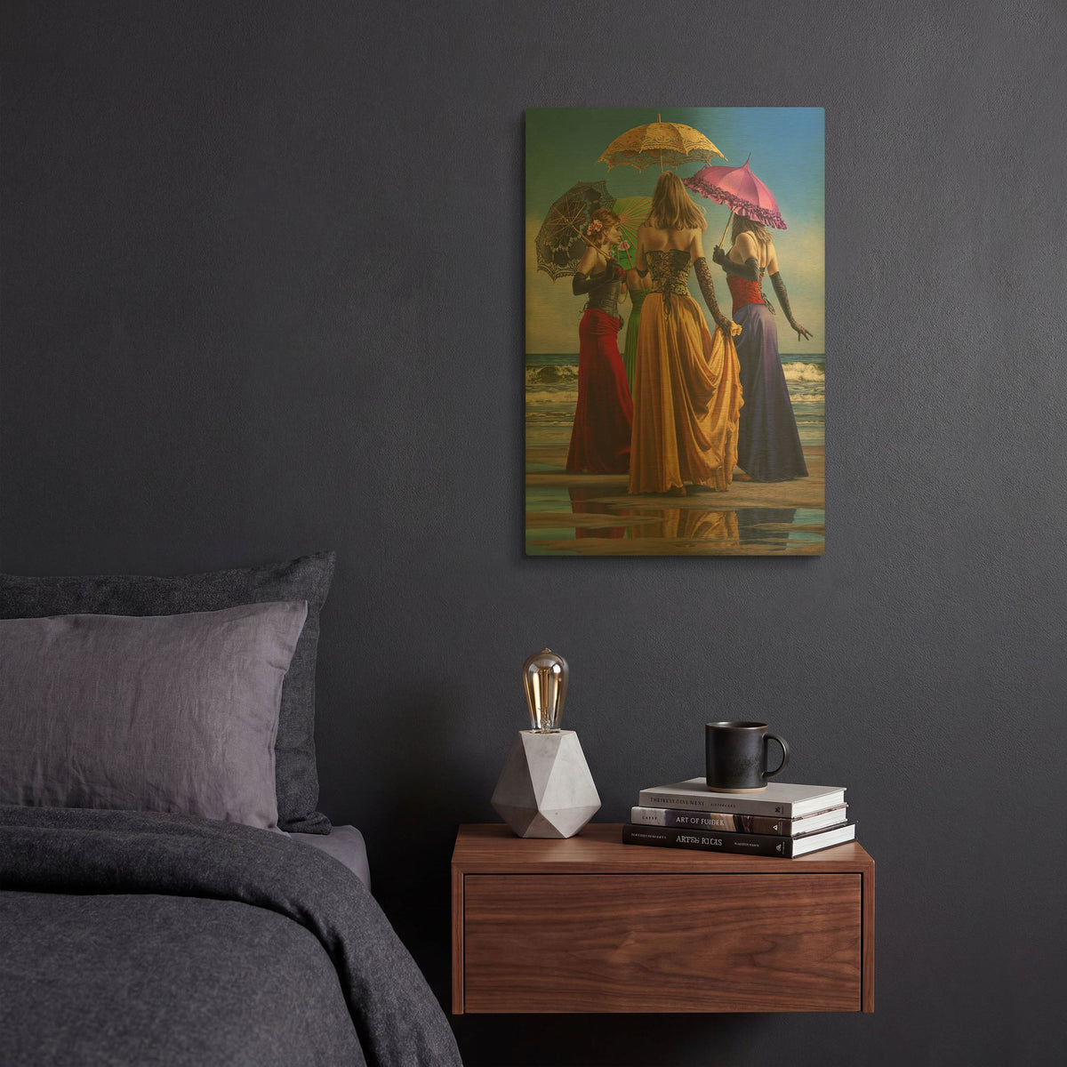 'Parasols' By Paul Kelley Gold Metal Wall Art