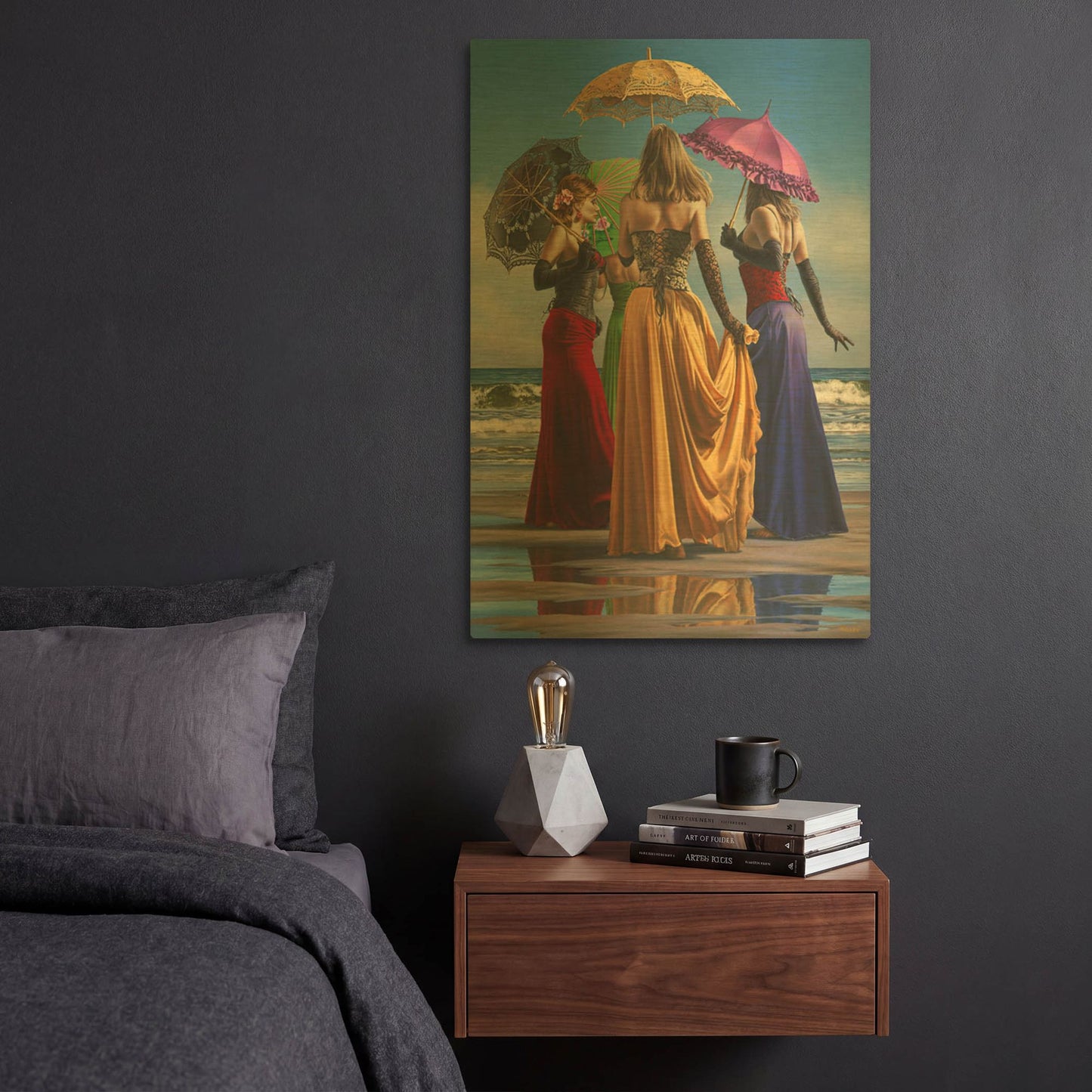'Parasols' By Paul Kelley Gold Metal Wall Art
