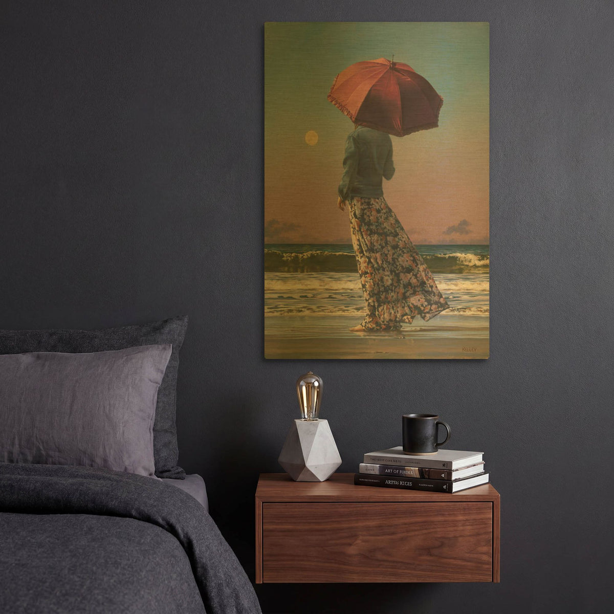 'Romancing The Moon' By Paul Kelley Gold Metal Wall Art