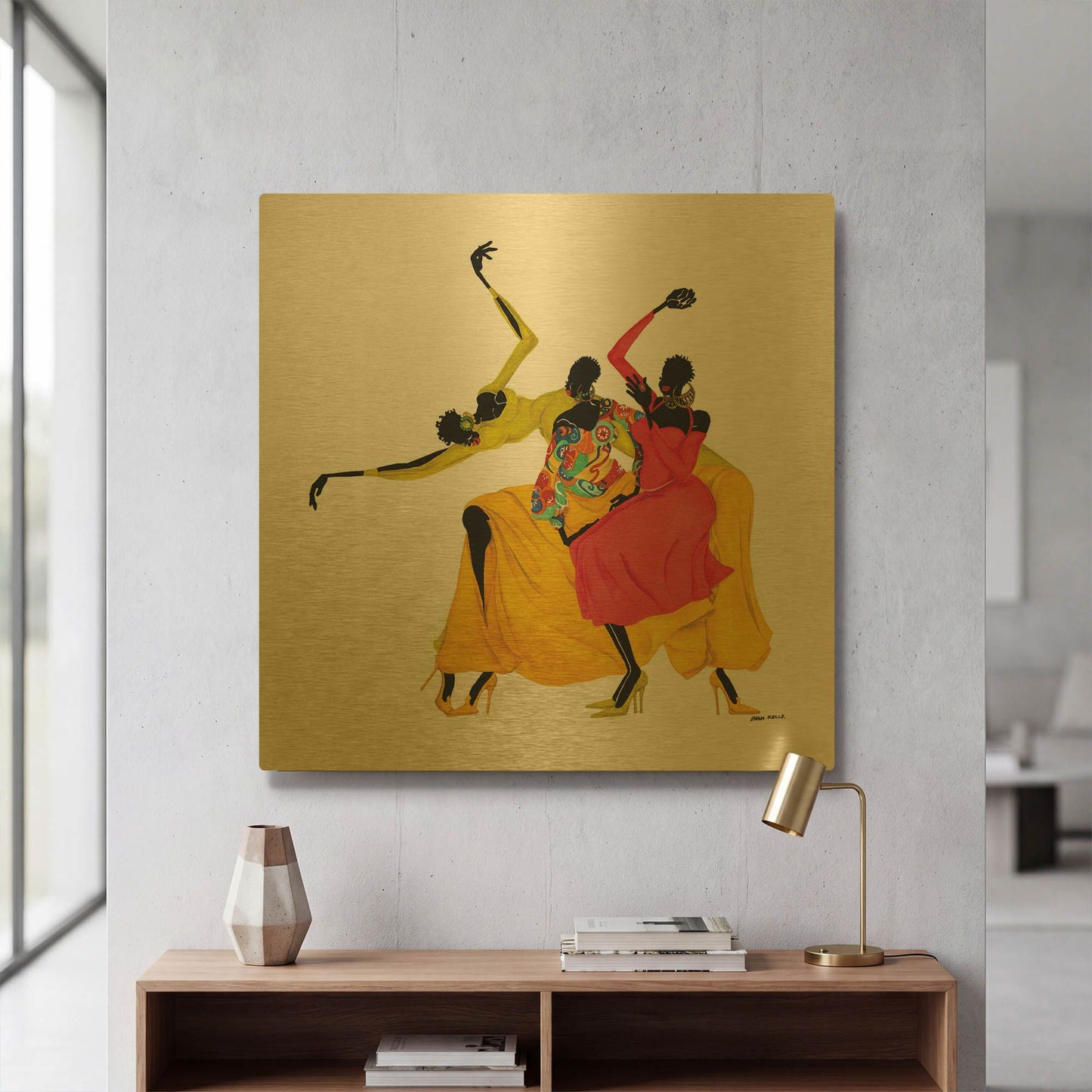 'Go Sally Go' By Shan Kelly Gold Metal Wall Art