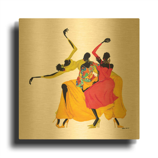 'Go Sally Go' By Shan Kelly Gold Metal Wall Art