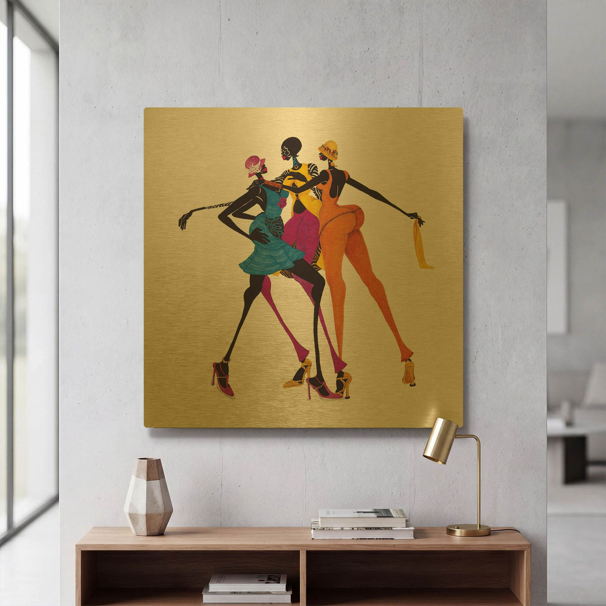'Hips Hips Hips' By Shan Kelly Gold Metal Wall Art
