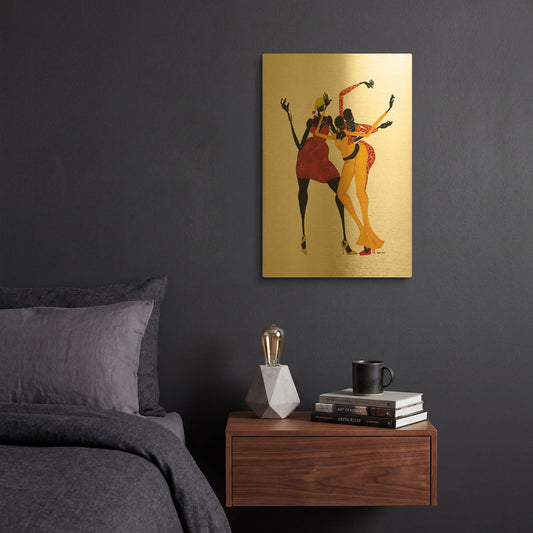 'Mamas Love Mambo' By Shan Kelly Gold Metal Wall Art
