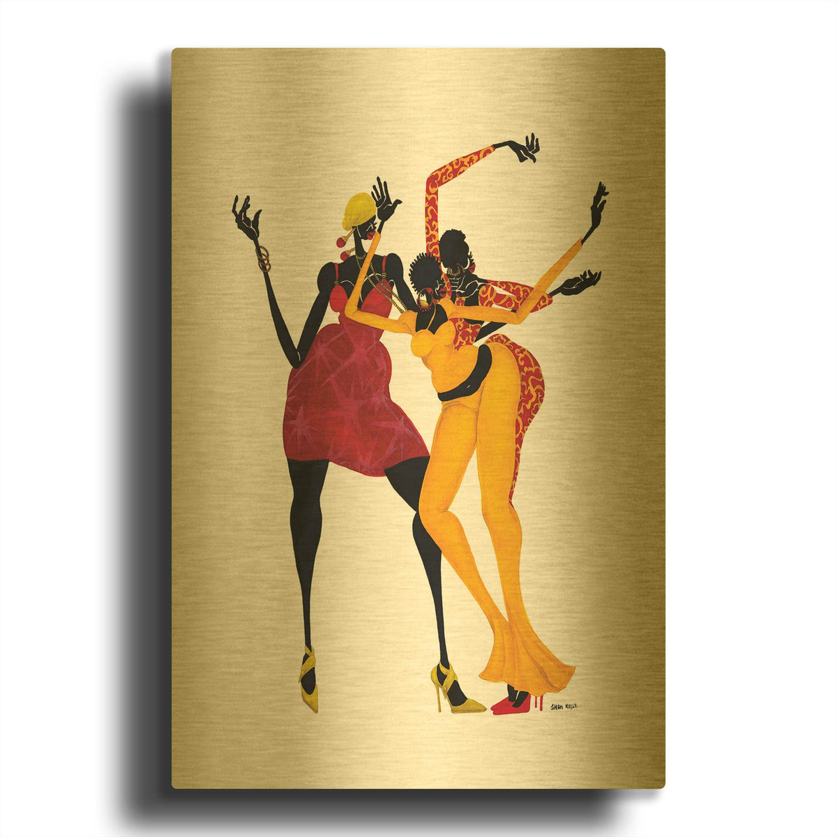 'Mamas Love Mambo' By Shan Kelly Gold Metal Wall Art