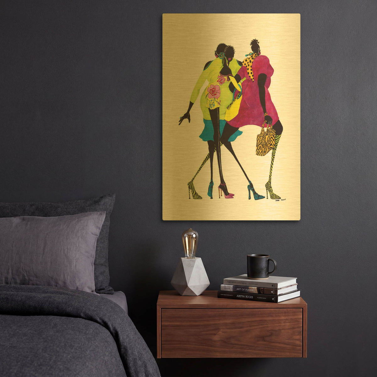 'Shop ’til You Drop' By Shan Kelly Gold Metal Wall Art