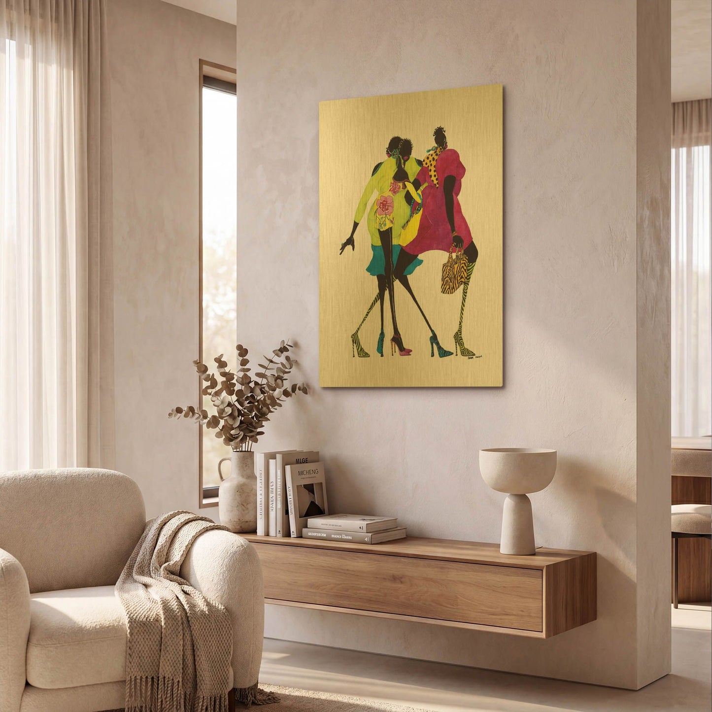 'Shop ’til You Drop' By Shan Kelly Gold Metal Wall Art