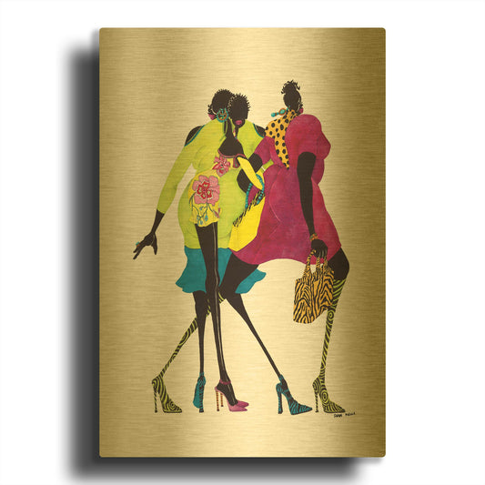 'Shop ’til You Drop' By Shan Kelly Gold Metal Wall Art