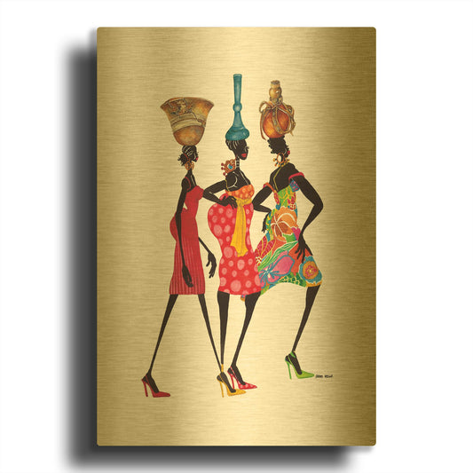 'To Market' By Shan Kelly Gold Metal Wall Art
