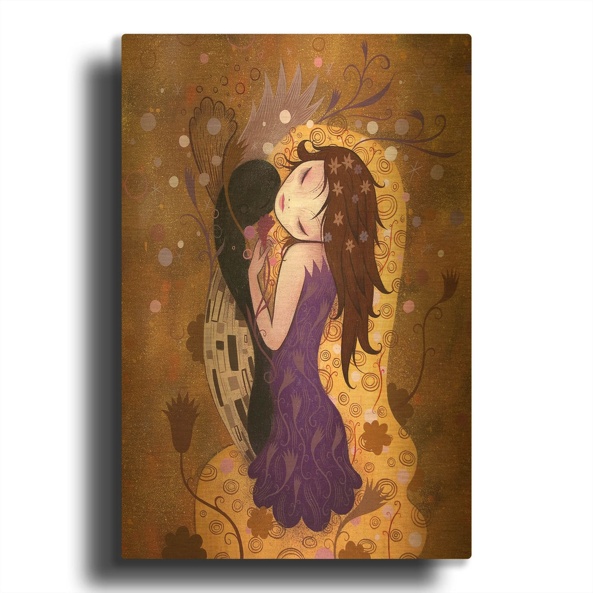'After the Kiss' By Jeremiah Ketner Gold Metal Wall Art