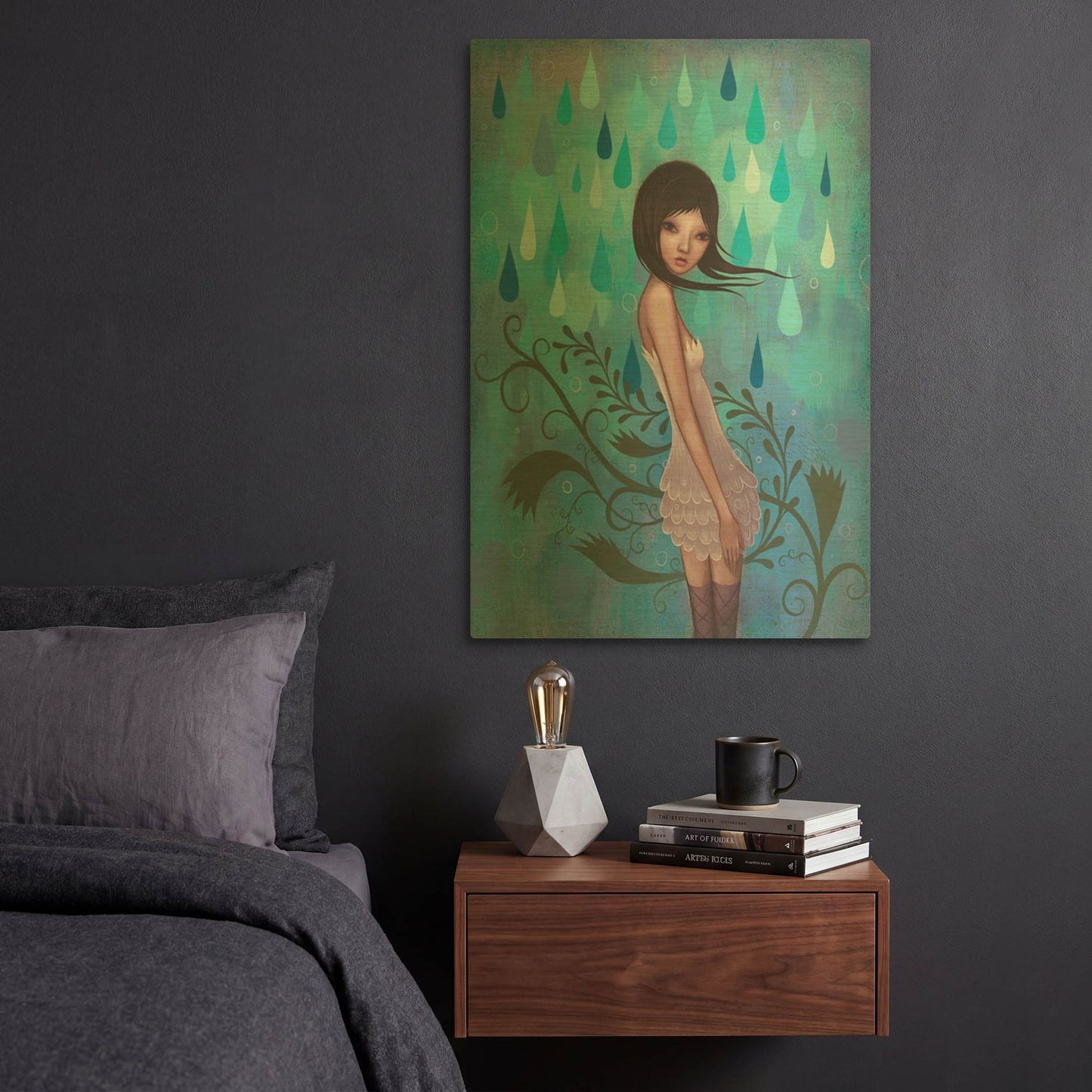 'Morning Showers' By Jeremiah Ketner Gold Metal Wall Art