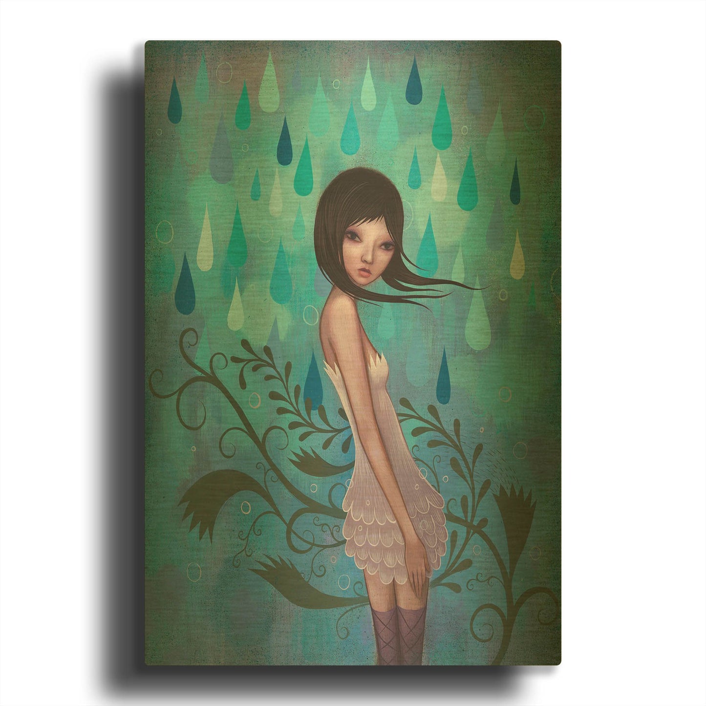 'Morning Showers' By Jeremiah Ketner Gold Metal Wall Art