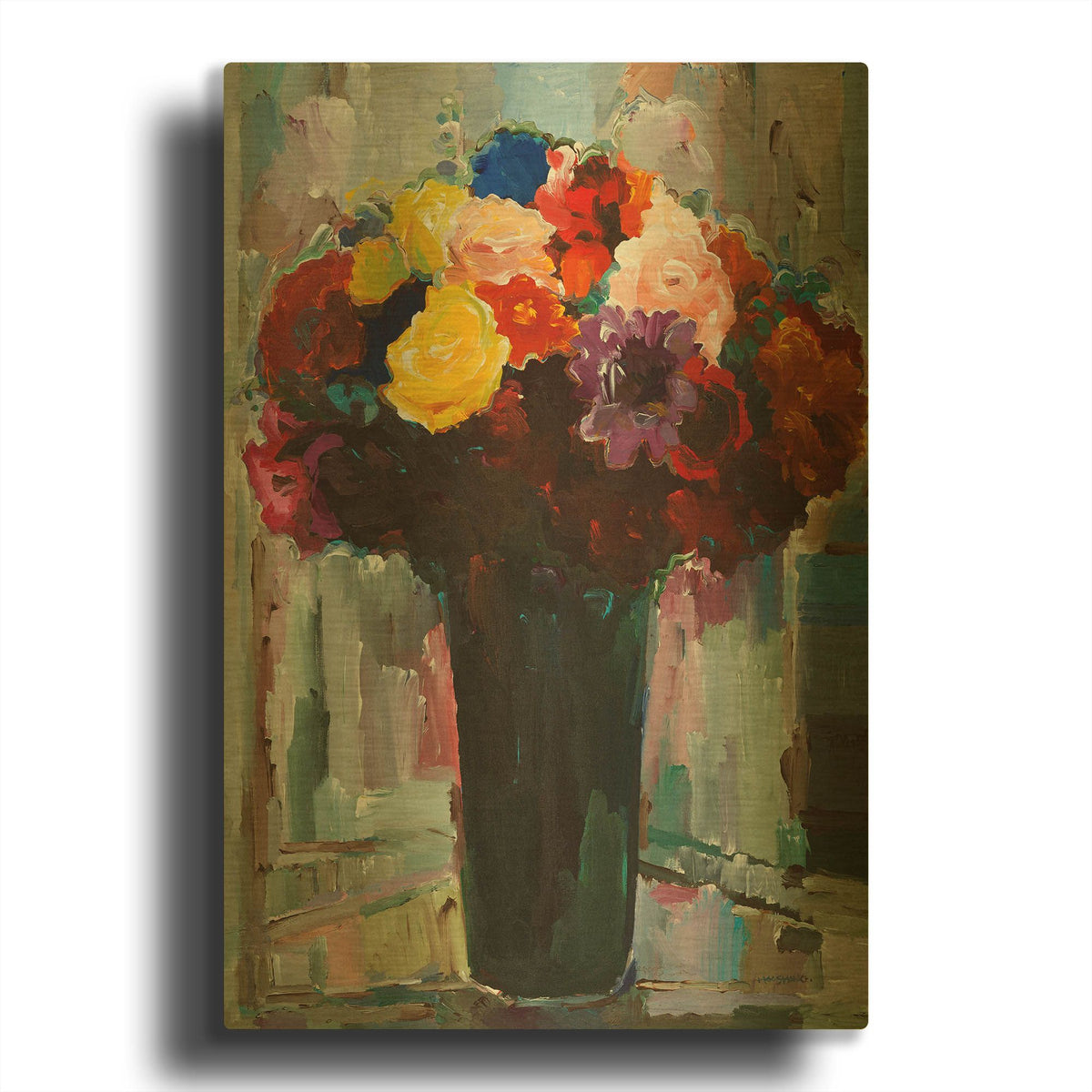 'Abundant Bouquet' By Hooshang Khorasani Gold Metal Wall Art