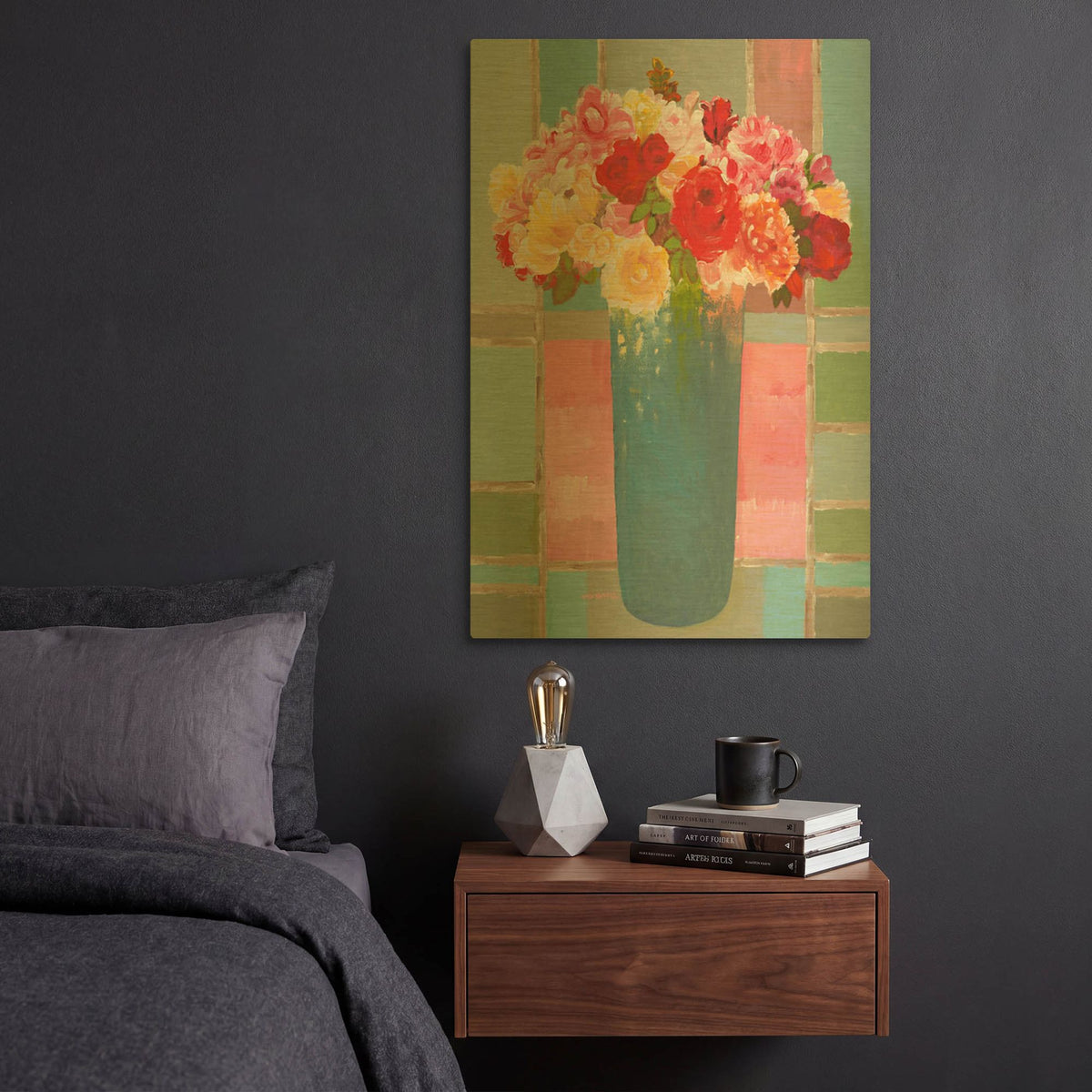 'Blossoming Brilliance' By Hooshang Khorasani Gold Metal Wall Art