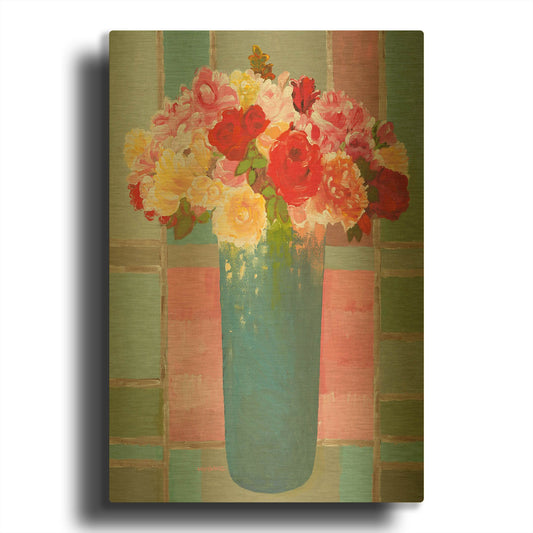 'Blossoming Brilliance' By Hooshang Khorasani Gold Metal Wall Art