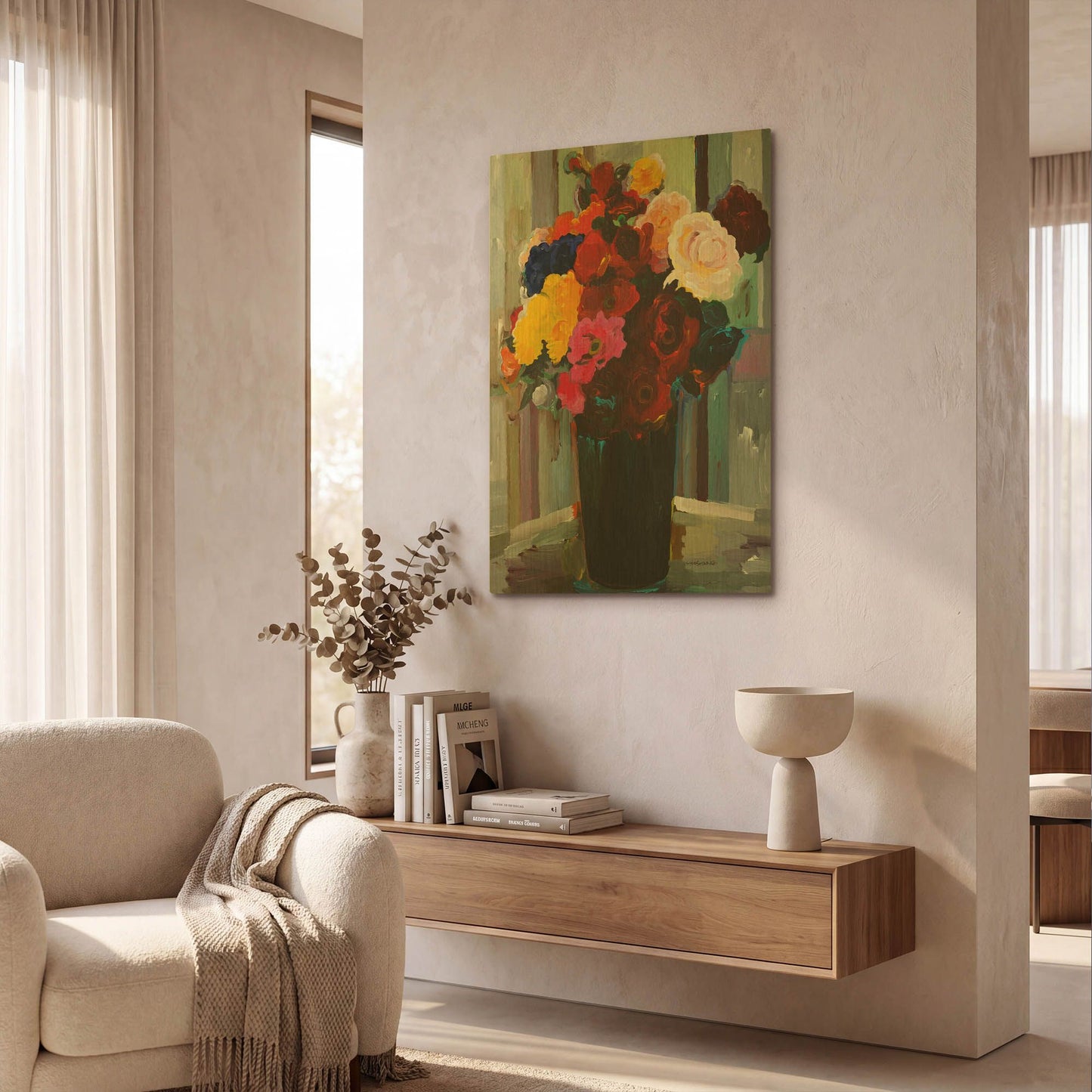 'Bold Bouquet' By Hooshang Khorasani Gold Metal Wall Art