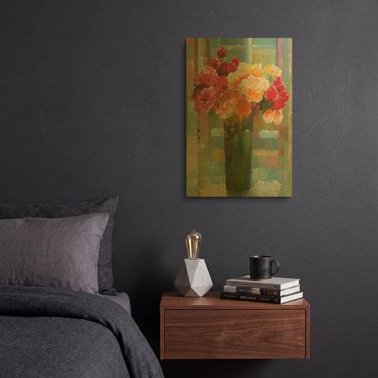 'Happily a-Bloom' By Hooshang Khorasani Gold Metal Wall Art