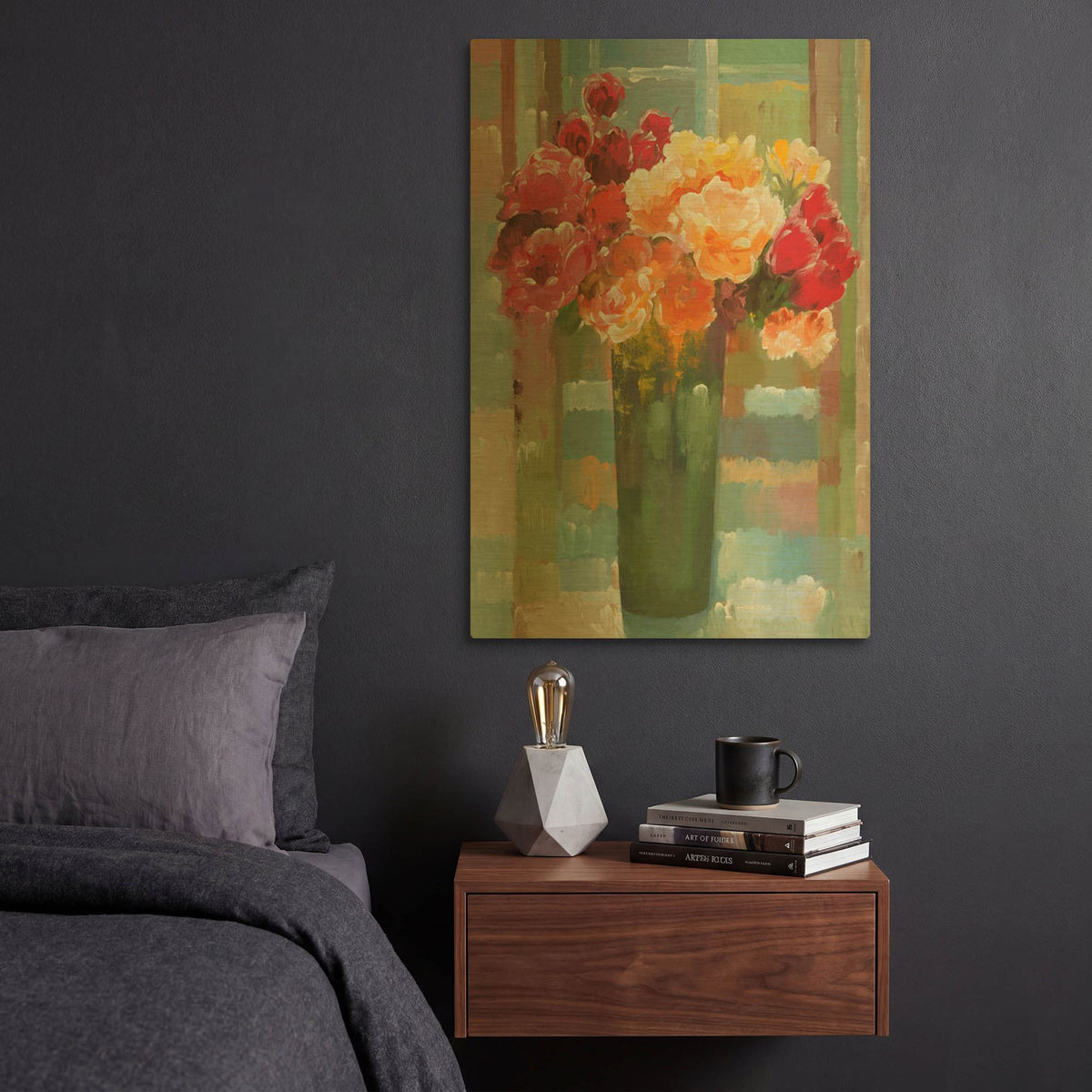 'Happily a-Bloom' By Hooshang Khorasani Gold Metal Wall Art