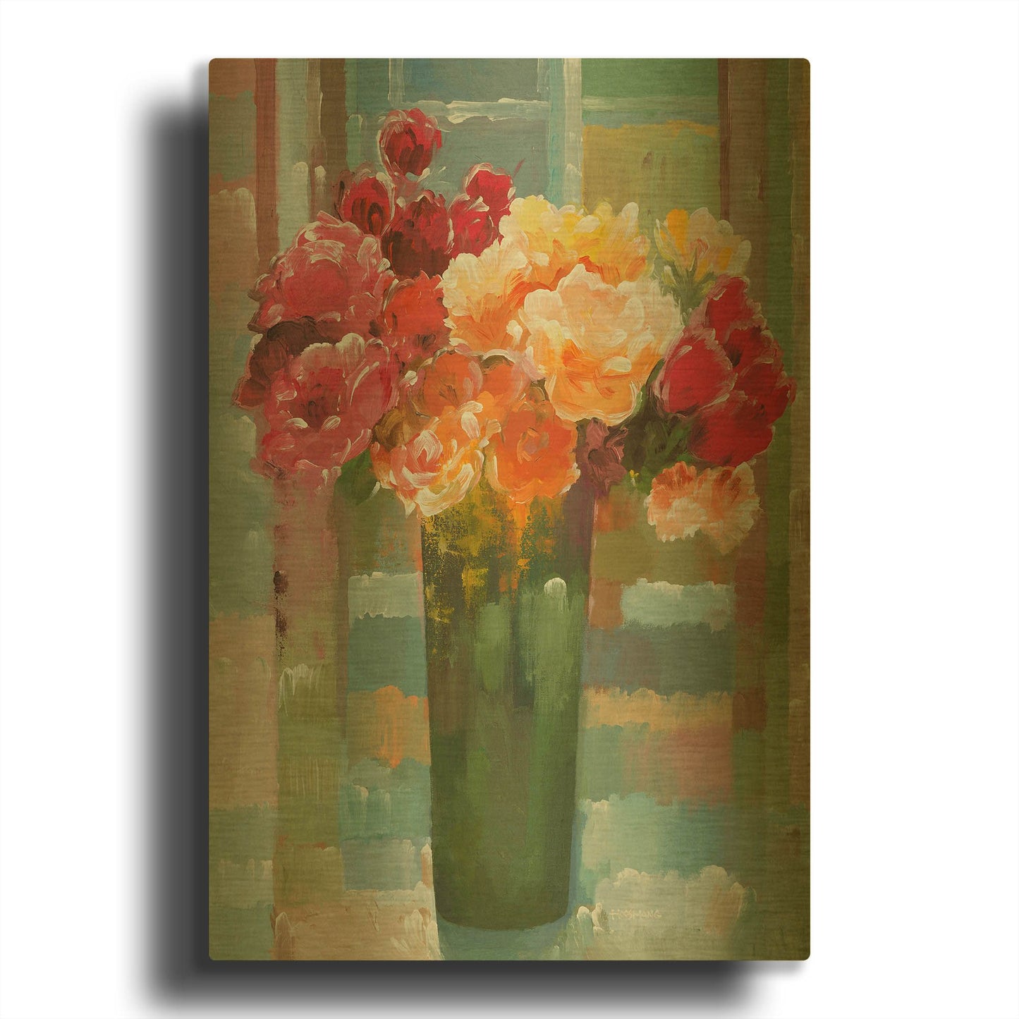 'Happily a-Bloom' By Hooshang Khorasani Gold Metal Wall Art