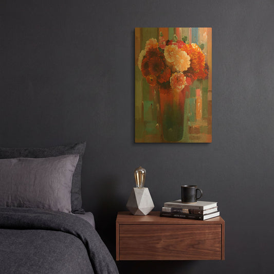 'Sunset Bouquet' By Hooshang Khorasani Gold Metal Wall Art