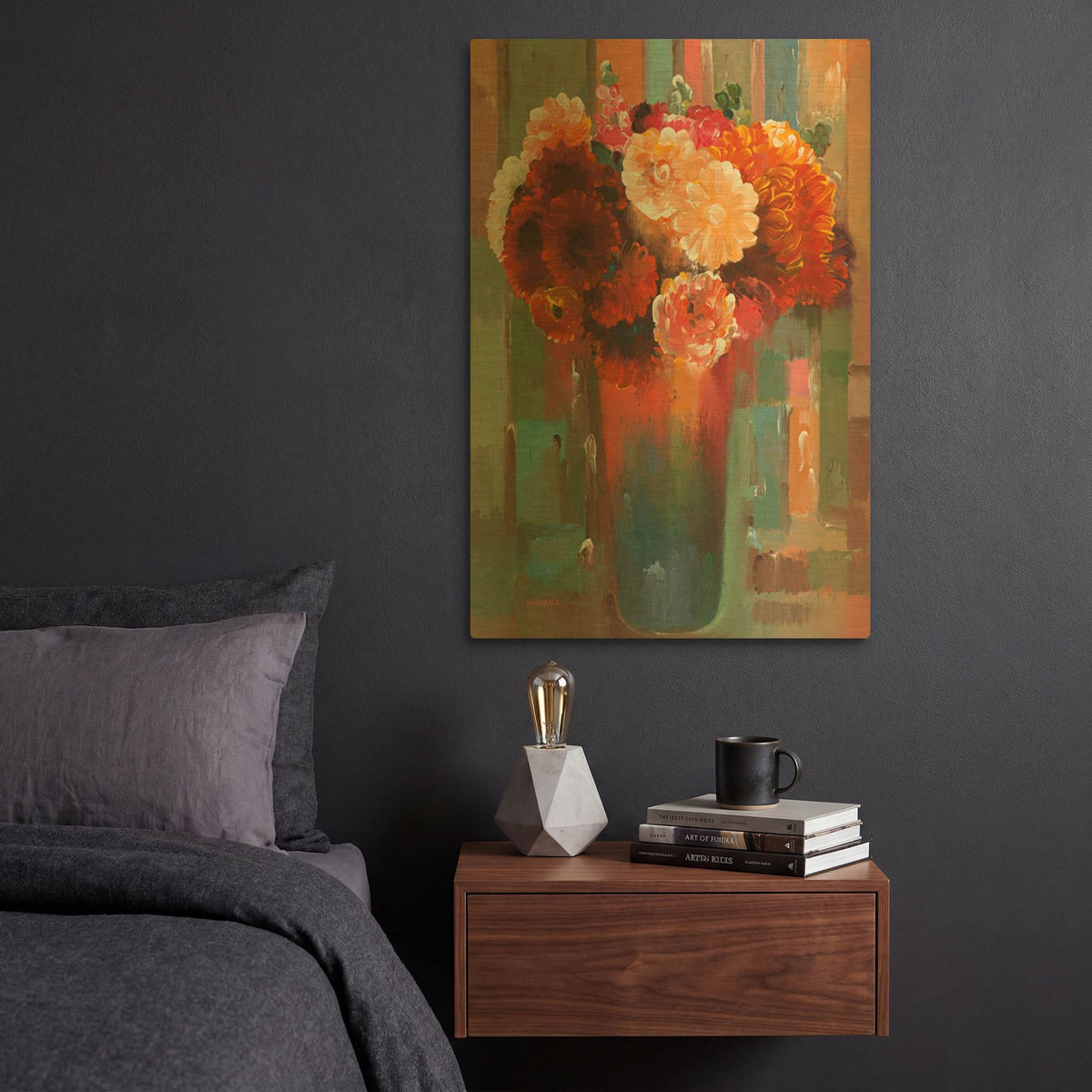 'Sunset Bouquet' By Hooshang Khorasani Gold Metal Wall Art