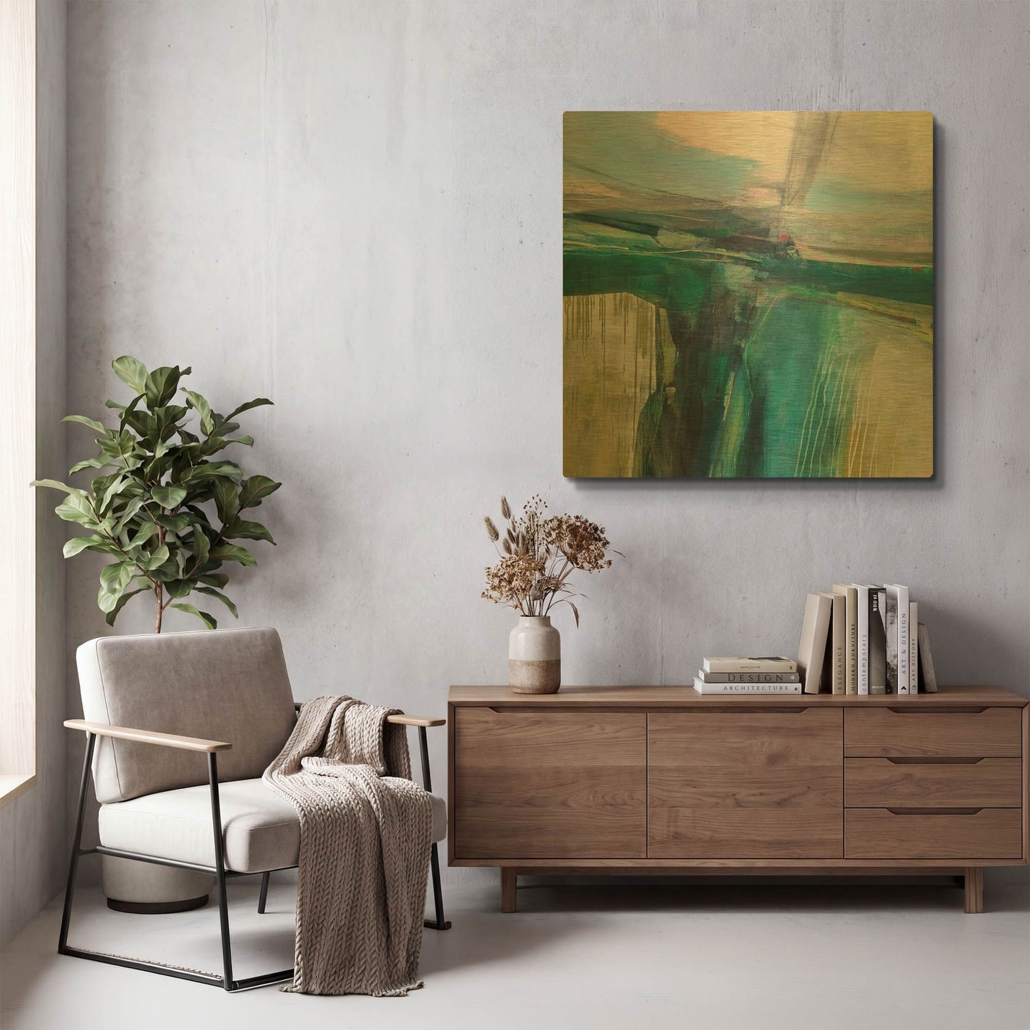 'Convergence' By Andrew Kinmont Gold Metal Wall Art