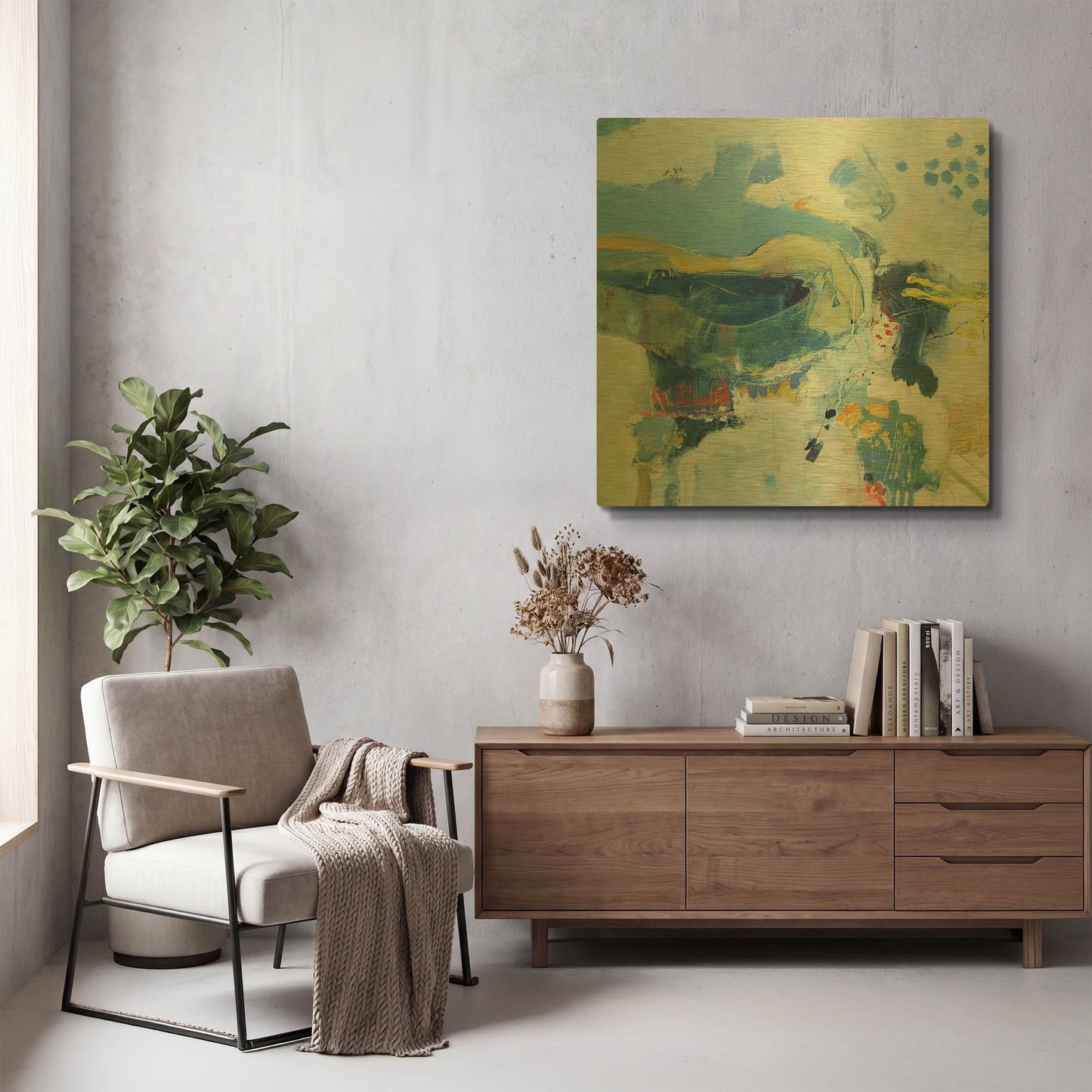 'Grasshoppers & Hummingbirds' By Andrew Kinmont Gold Metal Wall Art