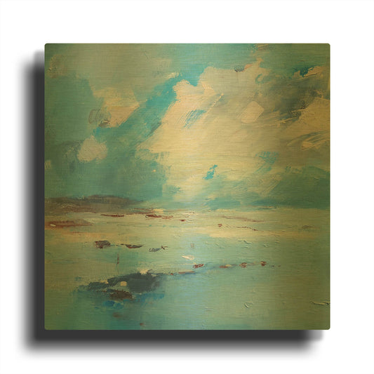 'Low Tide' By Andrew Kinmont Gold Metal Wall Art