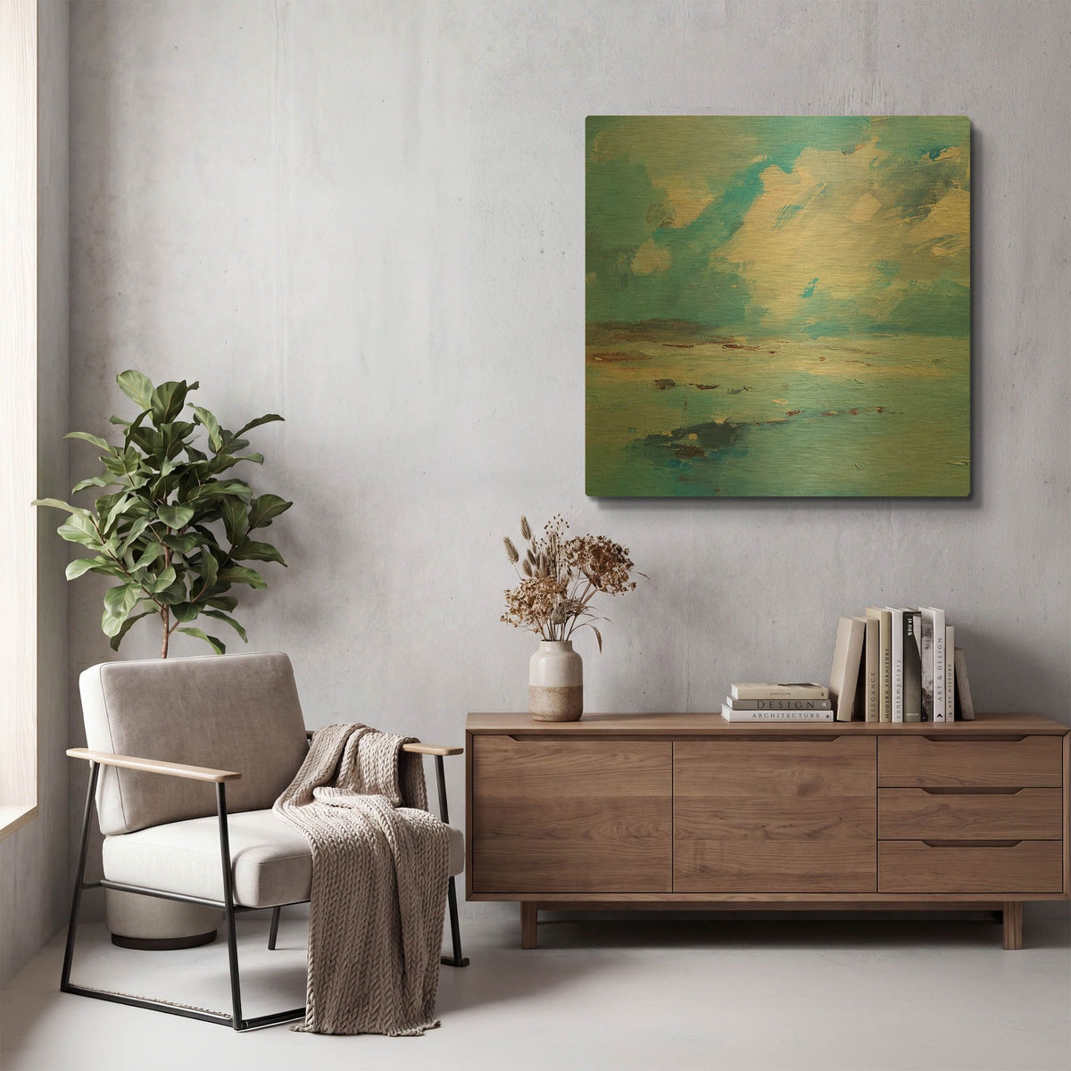 'Low Tide' By Andrew Kinmont Gold Metal Wall Art