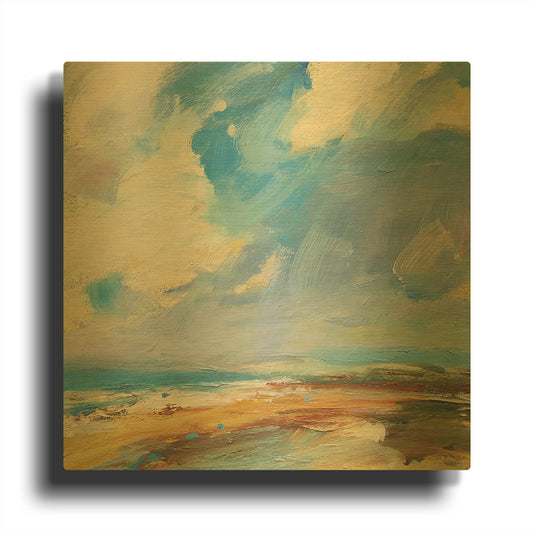 'Ochre Sand West Coast' By Andrew Kinmont Gold Metal Wall Art