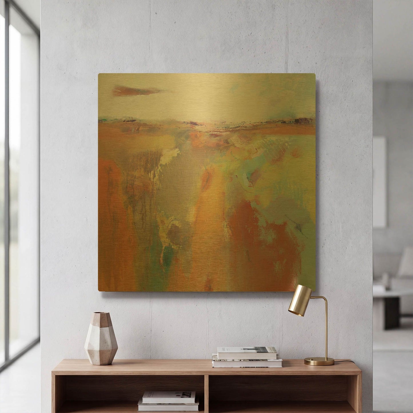 'Tangerine Summer' By Andrew Kinmont Gold Metal Wall Art