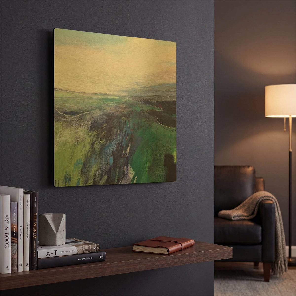 'Viridescent Valley No. 1' By Andrew Kinmont Gold Metal Wall Art