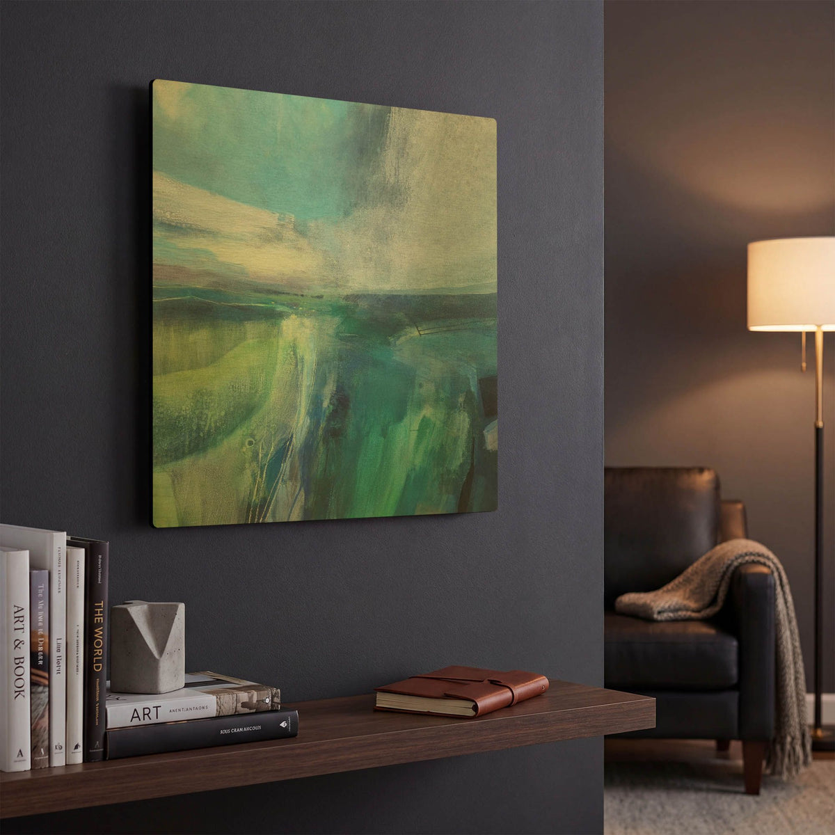 'Viridescent Valley No. 2' By Andrew Kinmont Gold Metal Wall Art