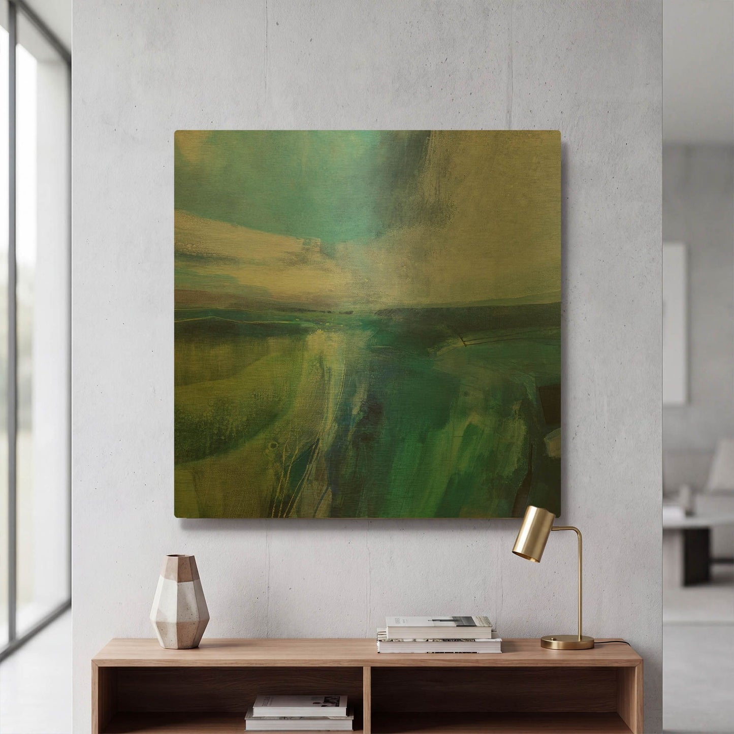 'Viridescent Valley No. 2' By Andrew Kinmont Gold Metal Wall Art
