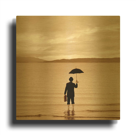 'Incident at Loch Ness' By Alan Klug Gold Metal Wall Art