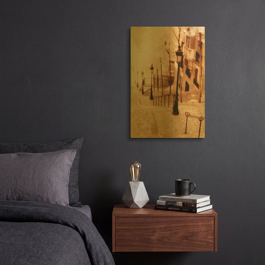'Montmartre Paris' By Alan Klug Gold Metal Wall Art