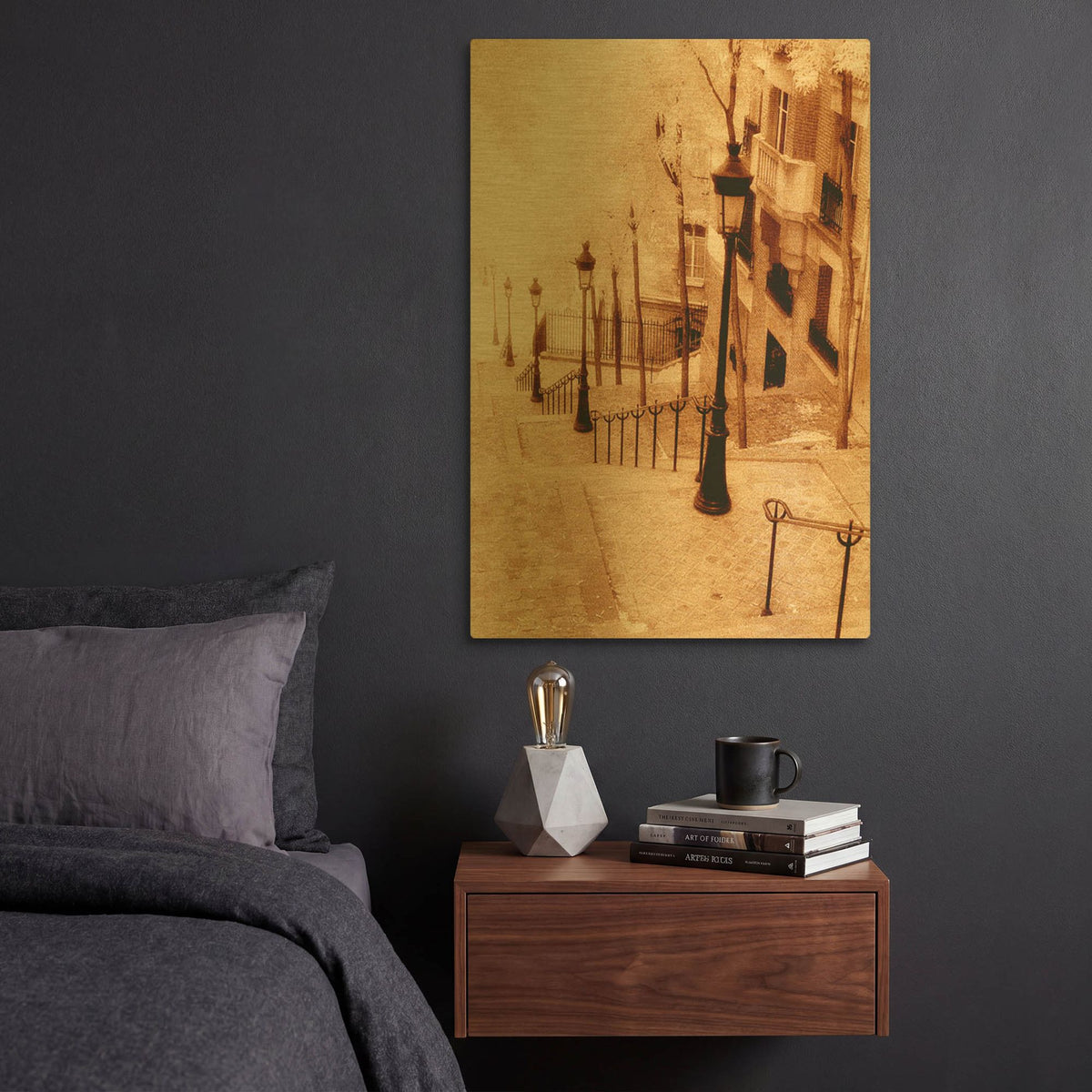 'Montmartre Paris' By Alan Klug Gold Metal Wall Art