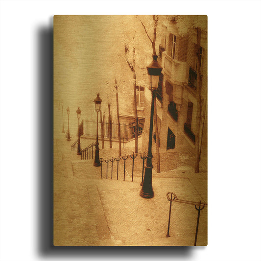 'Montmartre Paris' By Alan Klug Gold Metal Wall Art