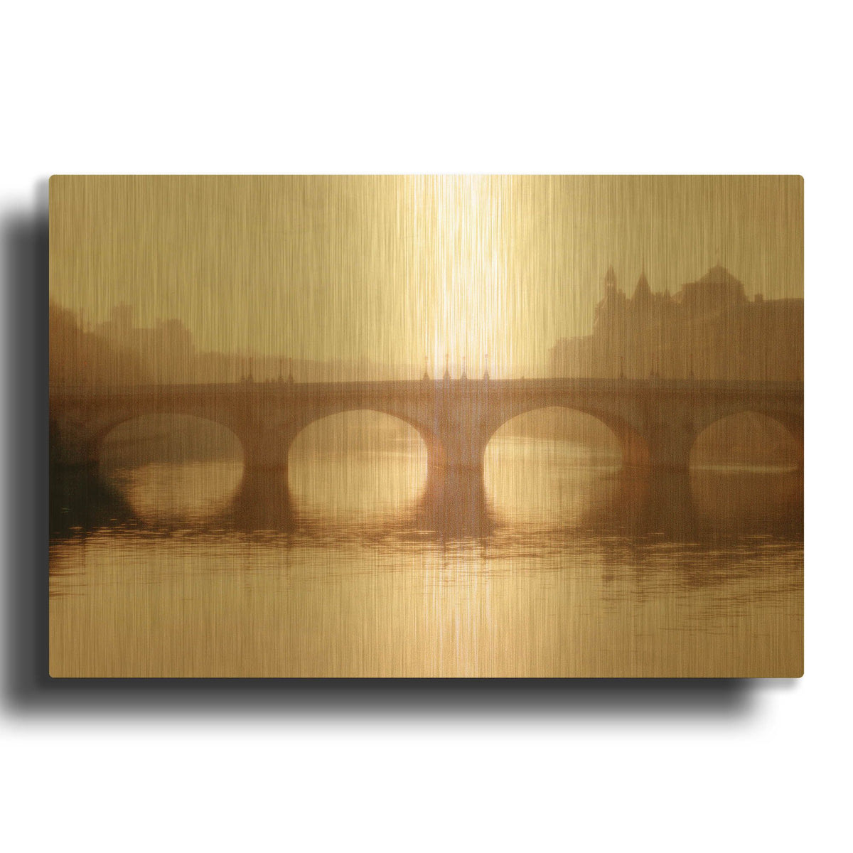 'Pont Neuf Paris' By Alan Klug Gold Metal Wall Art