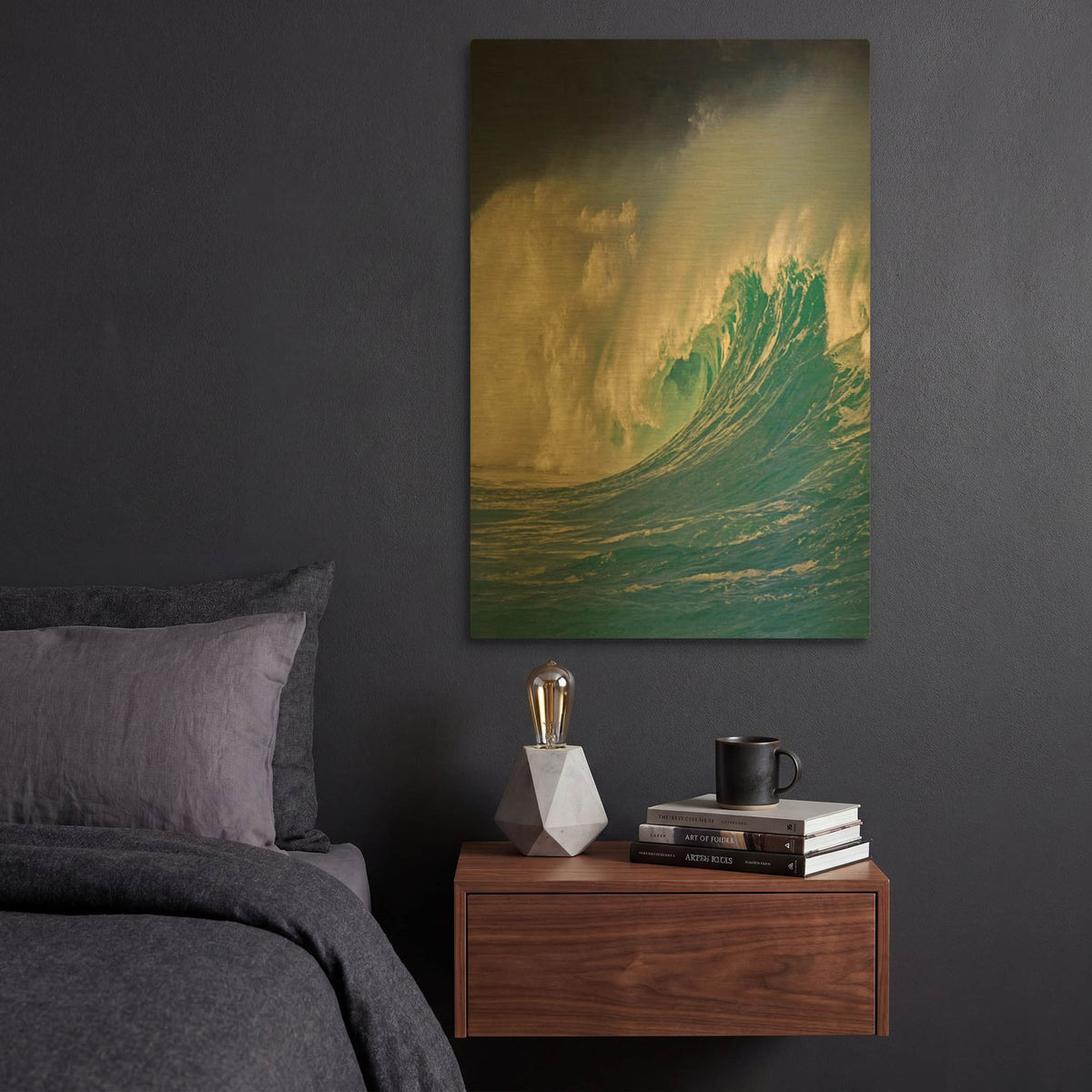 'Waimea Oahu' By Alan Klug Gold Metal Wall Art