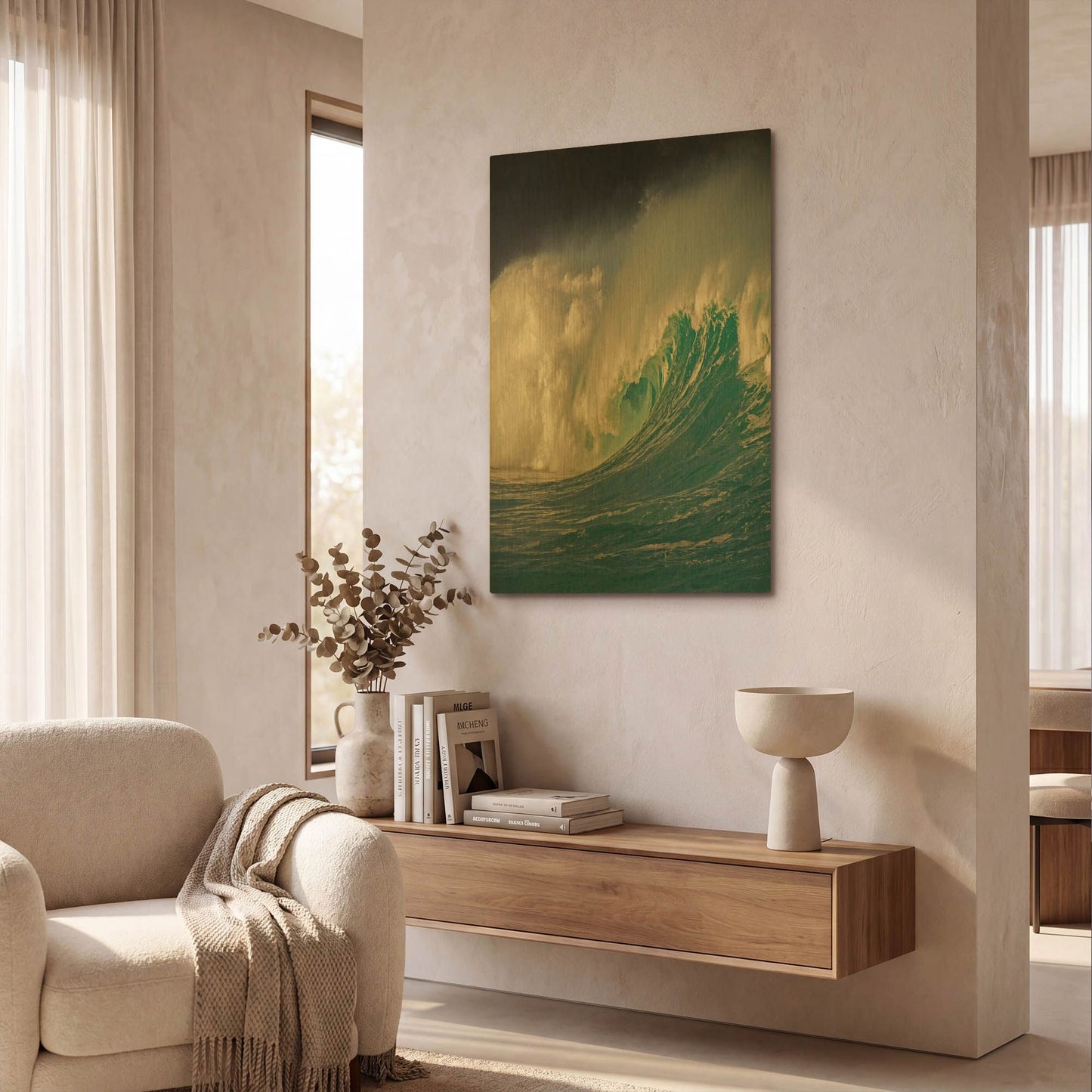'Waimea Oahu' By Alan Klug Gold Metal Wall Art