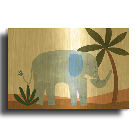 'Ellie The Elephant K2757D' By Emily Kopcik Gold Metal Wall Art
