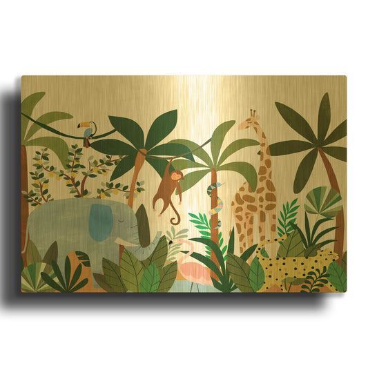 'Jungle K2760D' By Emily Kopcik Gold Metal Wall Art
