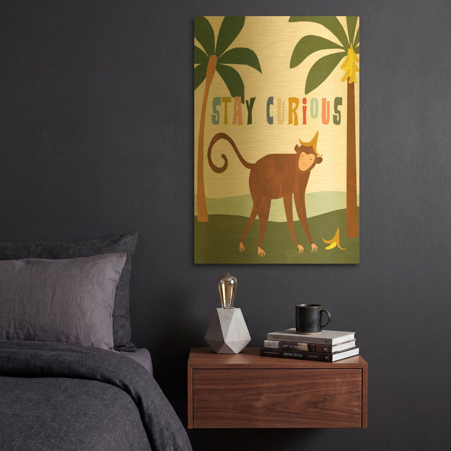 'Stay Curious K2763D' By Emily Kopcik Gold Metal Wall Art