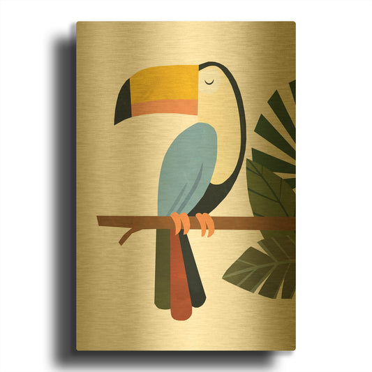 'Tucker The Toucan K2765D' By Emily Kopcik Gold Metal Wall Art