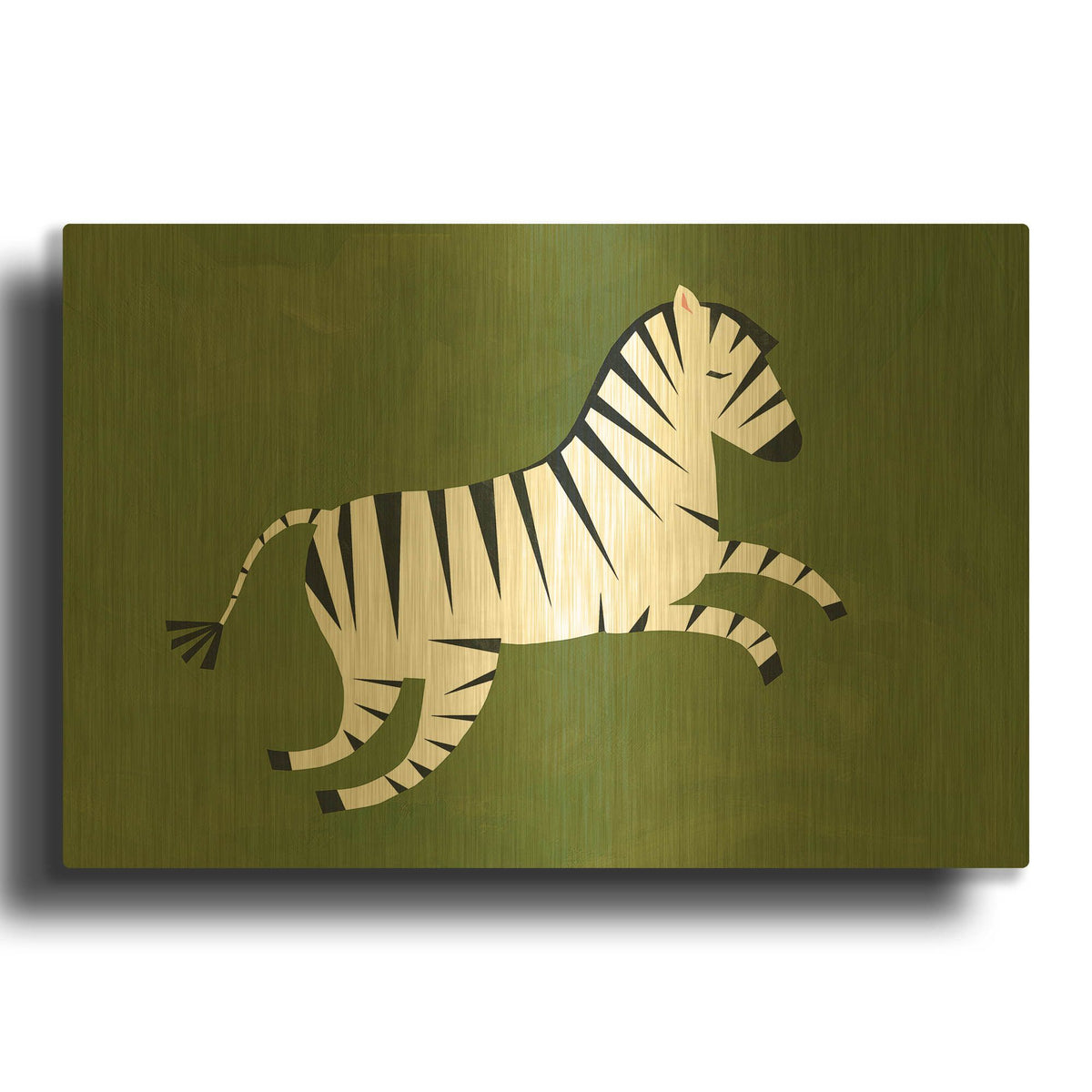 'Zebra K2767D' By Emily Kopcik Gold Metal Wall Art