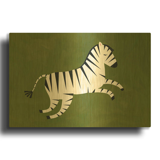 'Zebra K2767D' By Emily Kopcik Gold Metal Wall Art